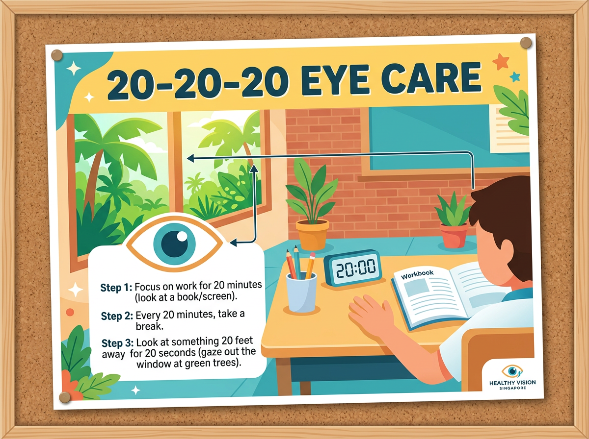 Stimulus poster: 20-20-20 Eye Care