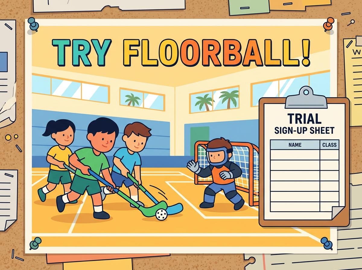 Stimulus poster: Try Floorball